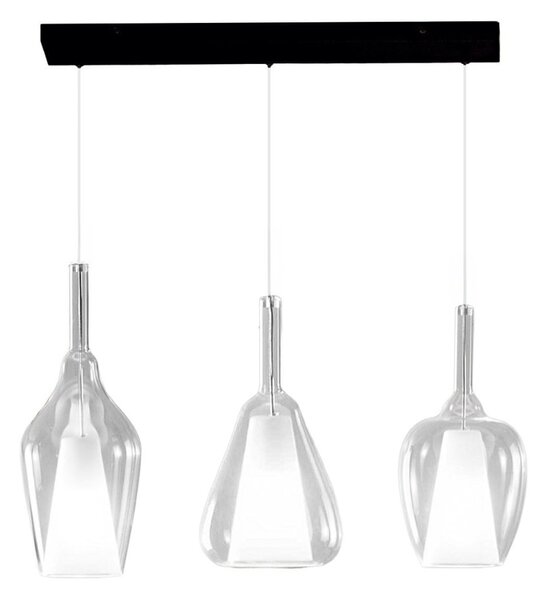 Lampadario vetro bianco trasparente gea luce ofelia s e27 led lampada soffitto - Gea Luce