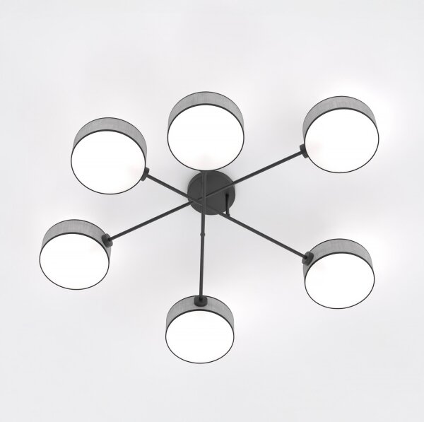 Plafoniera MAGA 6xE14/10W/230V grigia