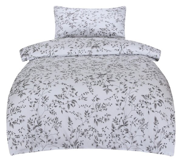Biancheria da letto grigia in raso di cotone per letto singolo 140x200 cm Gloria – My House