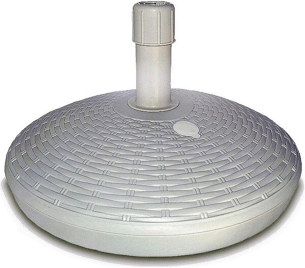 Adriatic Base per ombrelloni da giardino Effetto Rattan Capacit 30 Litri 30x58x15h cm colore Bianco - 4530