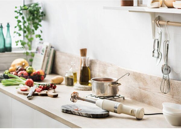 KITCHENAID Frullatore ad Immersione Minipimer Potenza 180 Watt Capacit Ciotola 1 Litro con Accessori colore Crema - 5KHBV83EAC
