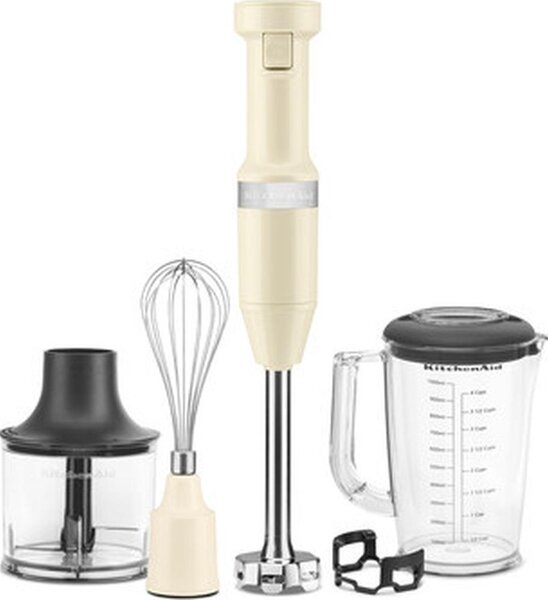KITCHENAID Frullatore ad Immersione Minipimer Potenza 180 Watt Capacit Ciotola 1 Litro con Accessori colore Crema - 5KHBV83EAC