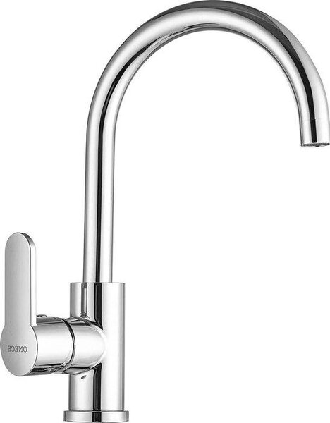 Rubinetto da cucina orientabile a 360° - Rubinetto per acqua calda e fredda - Miscelatore monocomando - Acciaio inox cromato