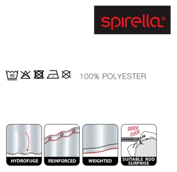 Tenda per doccia 180x200 cm Dario – Spirella