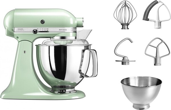 KITCHENAID Impastatrice Planetaria Capacit Ciotola 4.8 Litri Potenza 300 Watt 10 Velocit colore Verde - 5KSM175PSEPT Artisan