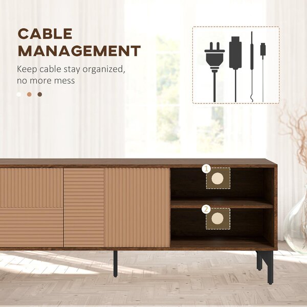 DecHome Mobile TV Moderno 2 Ante 1 Ripiano TV max 65" in Legno Dimensioni 150x40x56cm colore Marrone