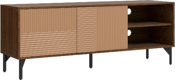 DecHome Mobile TV Moderno 2 Ante 1 Ripiano TV max 65" in Legno Dimensioni 150x40x56cm colore Marrone
