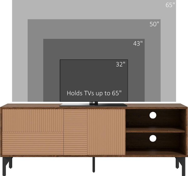 DecHome Mobile TV Moderno 2 Ante 1 Ripiano TV max 65" in Legno Dimensioni 150x40x56cm colore Marrone