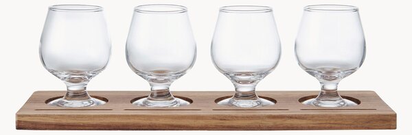 Vassoio da degustazione in legno di acacia Classic, set da 5