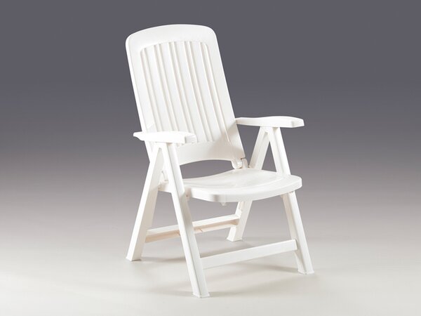 BICA Sdraio da Giardino Pieghevole Schienale Reclinabile in Plastica colore Bianco - Carmen