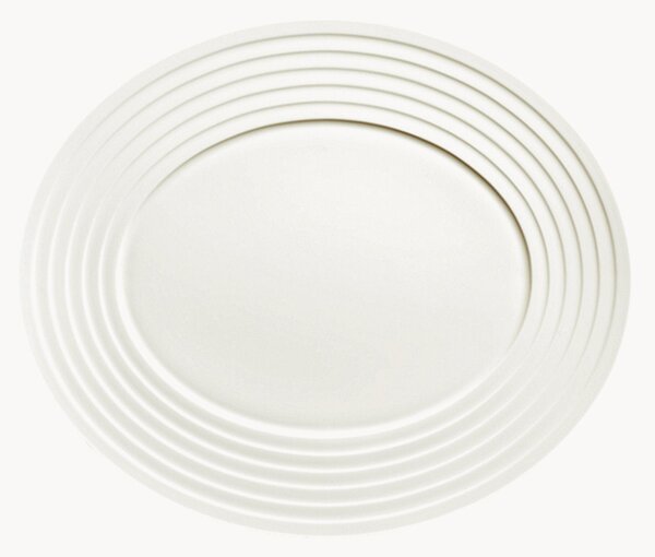 Set di 6 piatti ovali da portata in Fine Bone China Relief