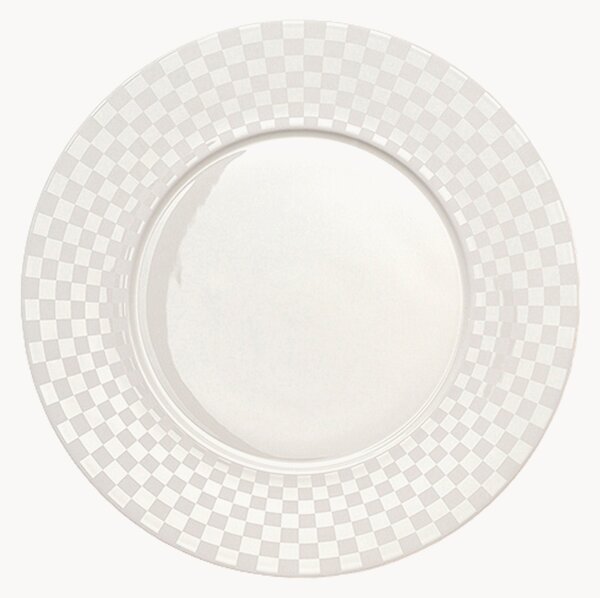 Set di 6 piatti da colazione in Fine Bone China Cross White