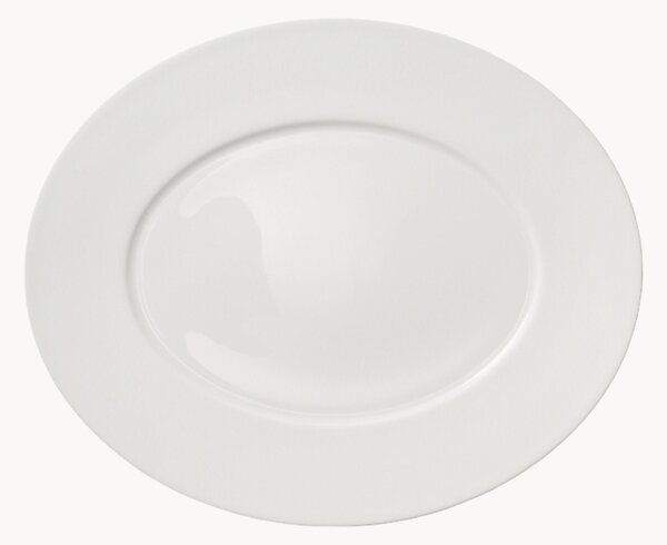 Set di 6 piatti ovali da portata in Fine Bone China Cross White