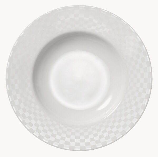 Set di 6 piatti fondi in Fine Bone China Cross White