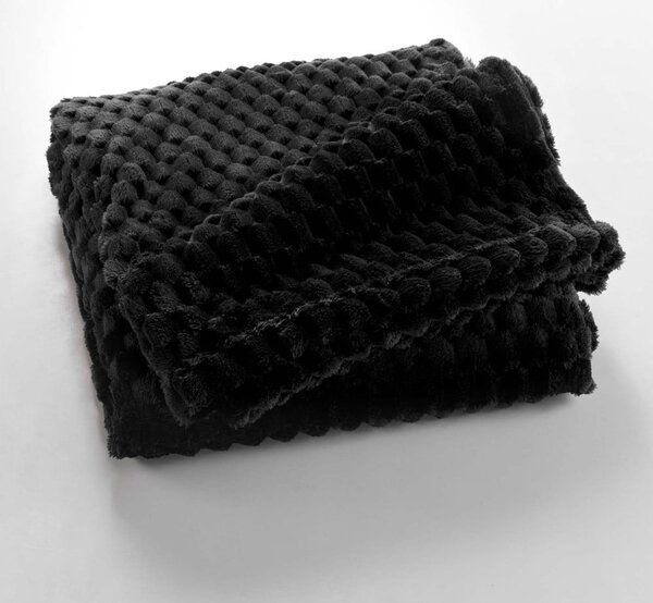 Coperta nera in microflanella 125x150 cm Mini Frosty – douceur d'intérieur