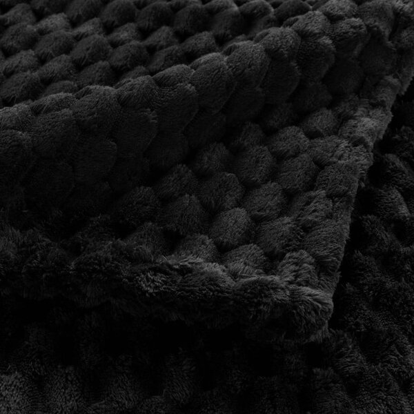 Coperta nera in microflanella 125x150 cm Mini Frosty – douceur d'intérieur
