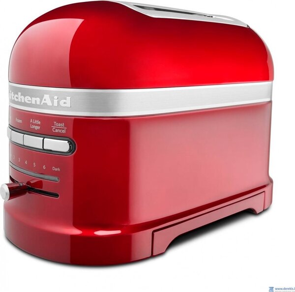 KITCHENAID Tostapane 2 Fette Potenza 1250 Watt 6 Livelli di Cottura Fondo raccoglibriciole colore Rosso Mela - 5KMT2204ECA