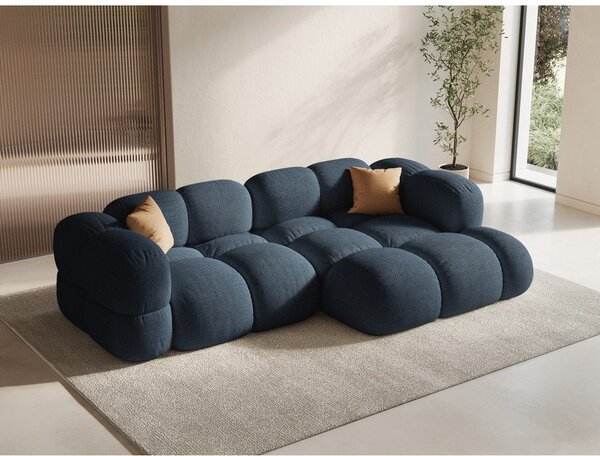 Divano angolare blu scuro (con penisola a destra/con chaise lounge) Loretto – Cosmopolitan Design