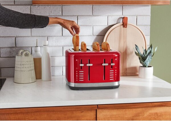 KITCHENAID Tostapane 4 Fette Potenza 1640 Watt con 7 Livelli di Doratura colore Rosso - 5KMT4109EER