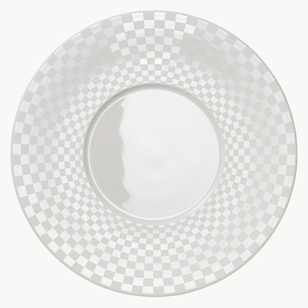 Set di 6 piatti da portata in Fine Bone China Cross White