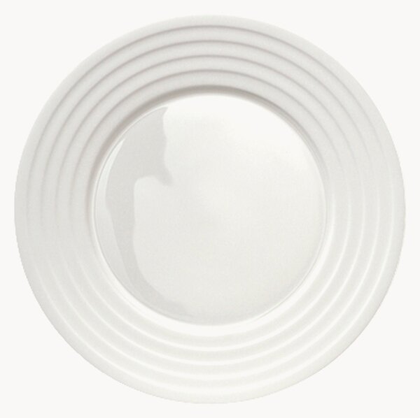 Set di 6 piatti da dessert in Fine Bone China Cross White
