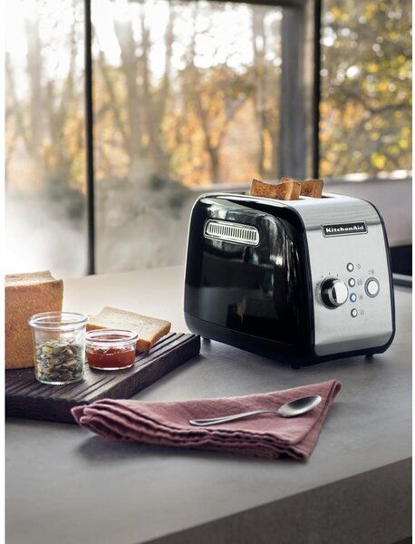 KITCHENAID Tostapane con Pinze 2 Fette Potenza 1100 Watt con 7 Livelli di Doratura colore Nero - 5KMT221EOB