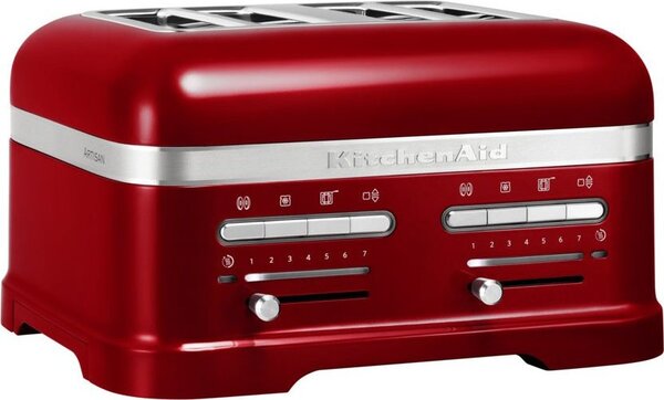 KITCHENAID Tostapane con Pinze 4 Fette Potenza 2500 Watt 7 Livelli di Cottura colore Rosso Metalizzato - 5KMT4205ECA