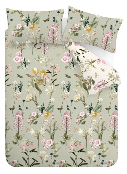 Biancheria da letto verde chiaro in cotone per letto matrimoniale 200x200 cm Exotic Floral – RHS