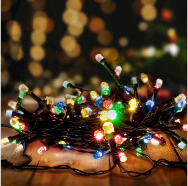 Brilagi - Catena luminosa natalizia per esterni a LED, 200 LED, 2 funzioni, 25 m, IP44, multicolore