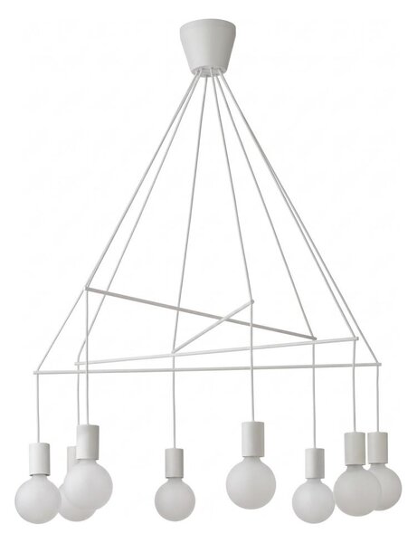 Redo 01-1564 - Lampadario a cavo MIKADO 8xE27/42W/230V pr. 82 cm bianco