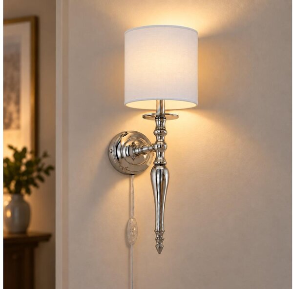 BRILAGI - Lampada da parete NUBILA 1xE27/60W/230V cromo lucido/bianco