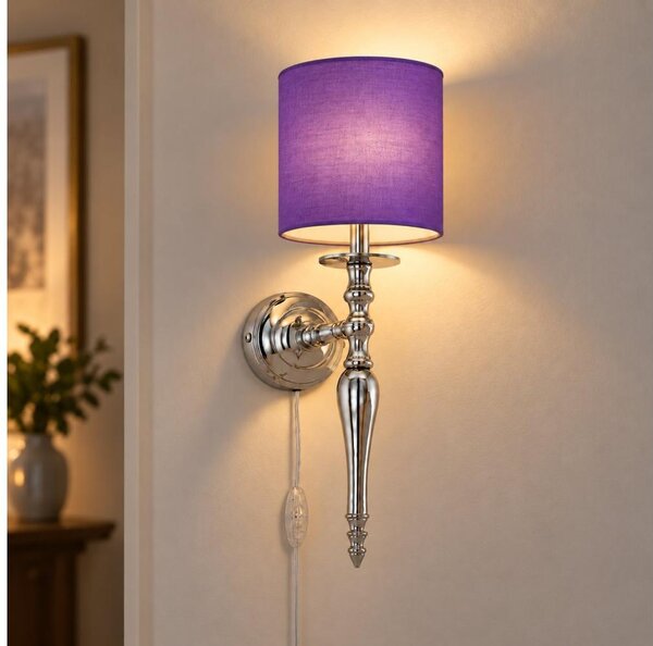BRILAGI - Lampada da parete NUBILA 1xE27/60W/230V cromo lucido/viola