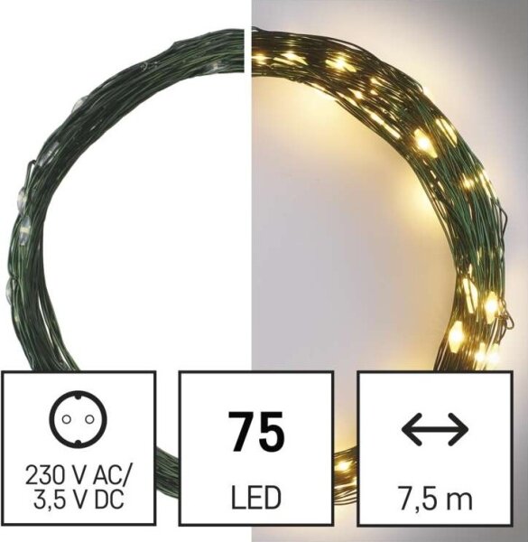 Catena LED da esterno natalizia 75xLED/12,5m IP44 bianco caldo