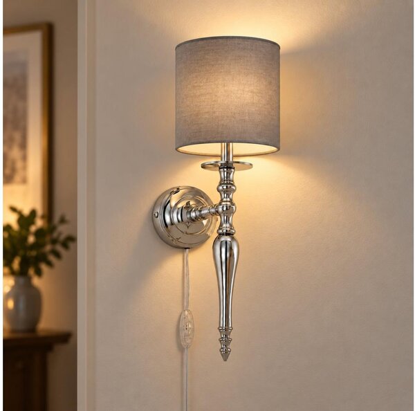 BRILAGI - Lampada da parete NUBILA 1xE27/60W/230V cromo lucido/antracite