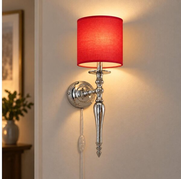 BRILAGI - Lampada da parete NUBILA 1xE27/60W/230V cromo lucido/rosso
