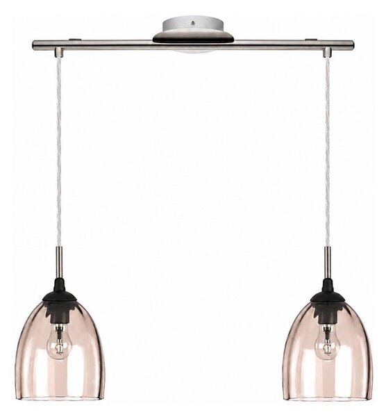 BRILAGI-LED Lampadario a cavo RETRO GLASS 2xE27/60W/230V cromo opaco/beige fumé