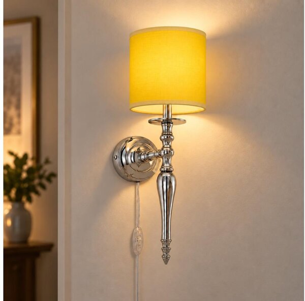 BRILAGI - Lampada da parete NUBILA 1xE27/60W/230V cromo lucido/giallo