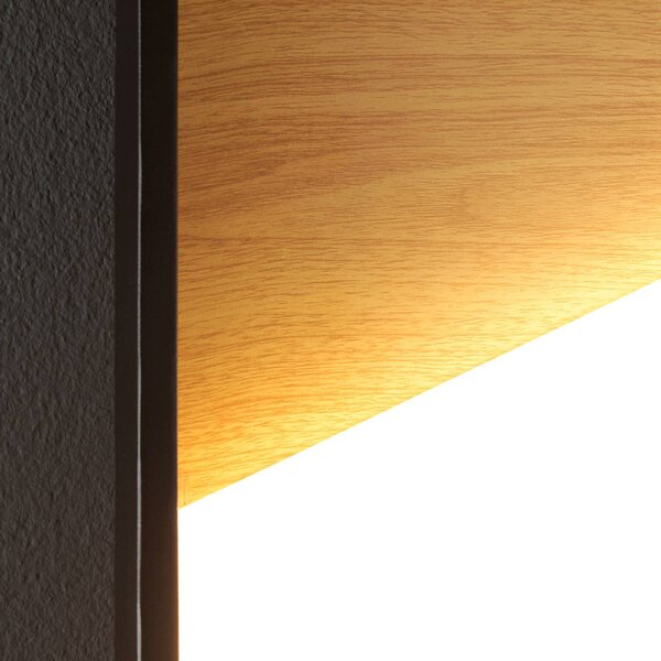 Eco-Light Applique a LED Vista, legno chiaro/nero, 30 x 30 cm