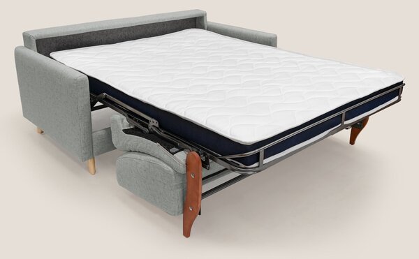 Divano Letto 2 Posti 160x94x97 cm in Tessuto Grigio Chiaro