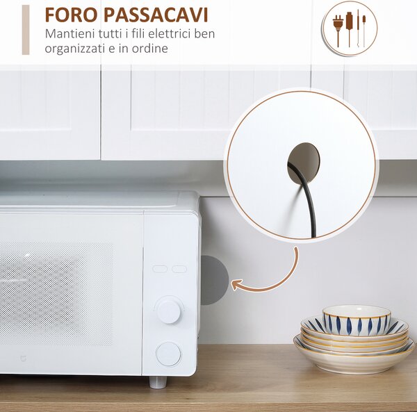 HOMCOM Mobile Dispensa Cucina in Legno con Armadietti e Cassetto Stile Country, 101x39x180cm, Bianco|Aosom