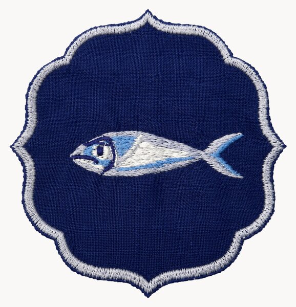 Set di 2 tovaglioli ricamati Fish