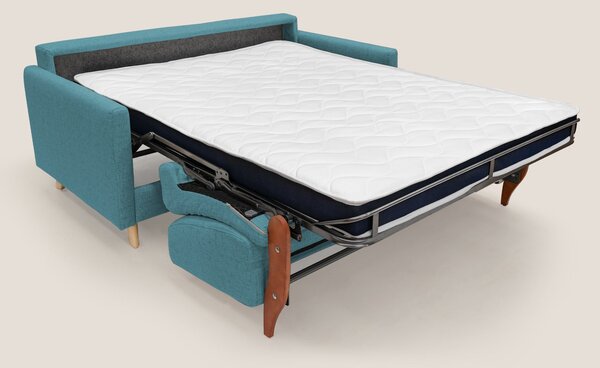 Divano Letto 2 Posti 160x94x97 cm in Tessuto Azzurro