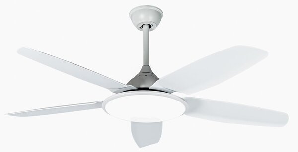 Ventilatore da soffitto LED Divian, bianco, CC, silenzioso, CCT - Lucande Lucande, Divian, Bianco, Soggiorno, Metallo, Moderno