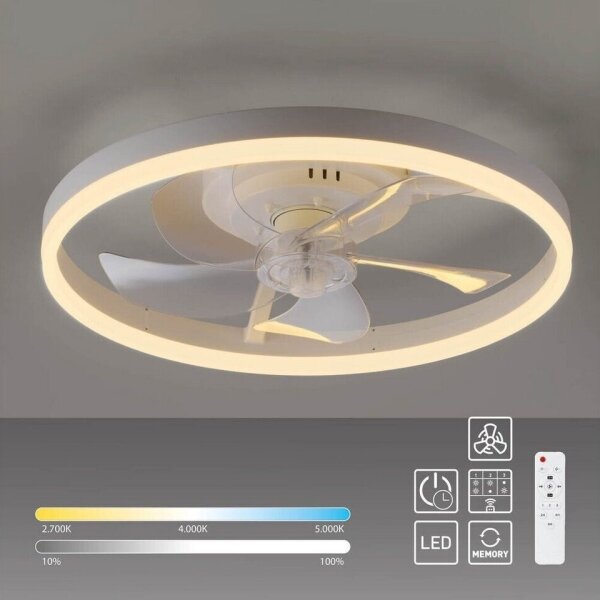 JUST LIGHT. 14624-16 - Ventilatore da soffitto LED con luce RITA LED/22W/230V + telecomando