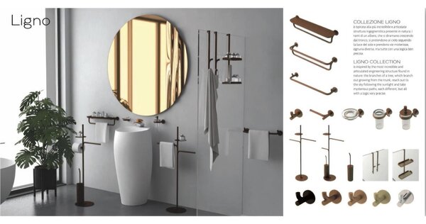 Appendino in ottone Serie LIGNO Dimensioni: 6x5x h 6 cm Finitura: Bronzo opaco