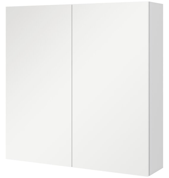 Kleankin Armadietto a Specchio a 3 Ripiani Interni Regolabili, in Legno e Vetro, 60x15x60 cm, Bianco | Aosom Italy