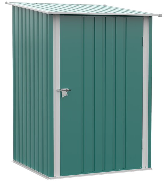 Outsunny Casetta da Giardino Porta Attrezzi in Acciaio Galvanizzato e Porta, 100x103x160cm, Verde | Aosom Italy