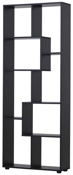 HOMCOM Libreria Moderna di Design a 8 Ripiani in Legno Truciolare, Arredamento Casa e Ufficio, 70x24x178cm Nero | Aosom Italy