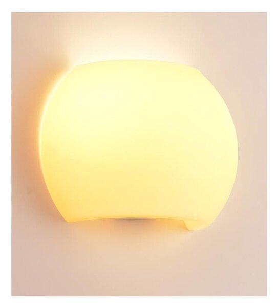 GLOBO APPLIQUE IN VETRO BIANCO E AMBRA 2 MISURE D20 CM E D30 CM LAMPADINE ATTACCO E27 MODERNA
