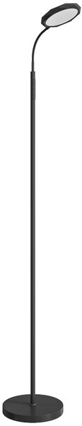 HOMCOM Lampada da Terra LED con Telecomando, Testa Girevole, Regolazione Luminosità e Temperatura, Nero | Aosom Italy